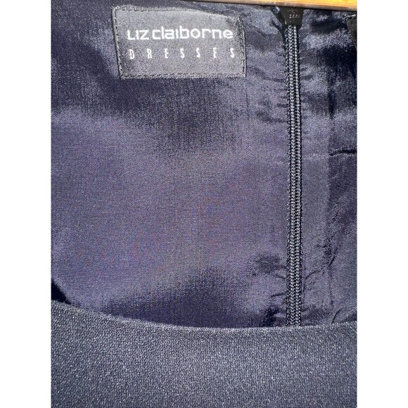 Liz Claiborne Black Polyester Shift Dress Professional Workwear Size 14 - Picture 3 of 7